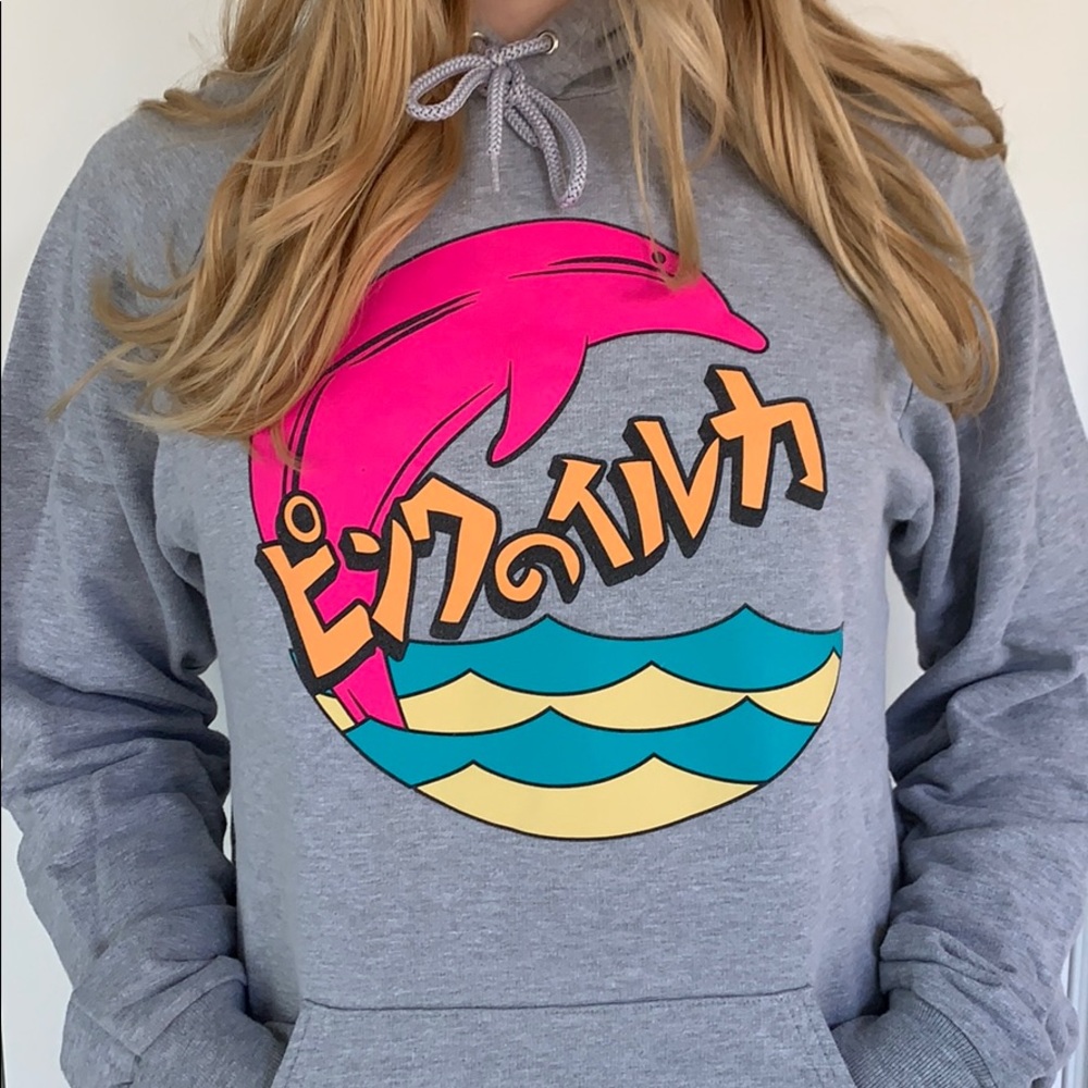 Pink Dolphin Grey Hoodie